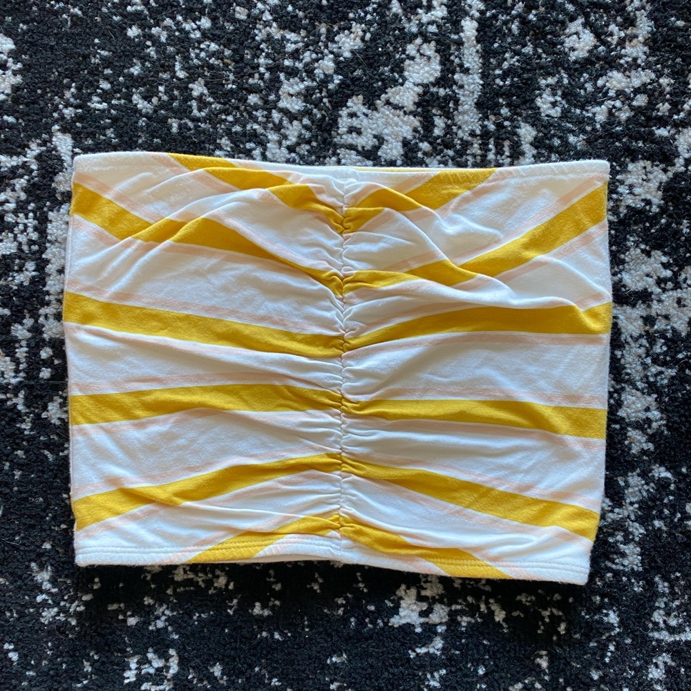 Billabong tube top yellow and white